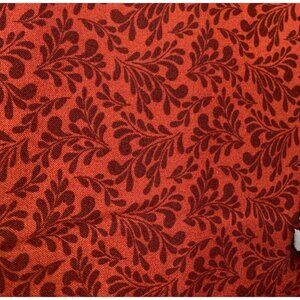 Fraktur Fancy Cotton Red & Brown Floral Fabric 1/2 yard Schwenkfelder Library